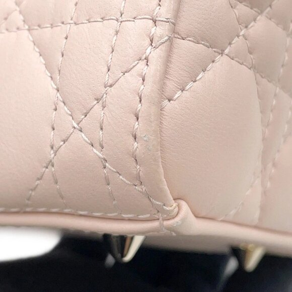 Dior Lady Dior Canage Size Medium Lambskin Powder Pink M0565ONGE_M413 - Picture 7 of 16